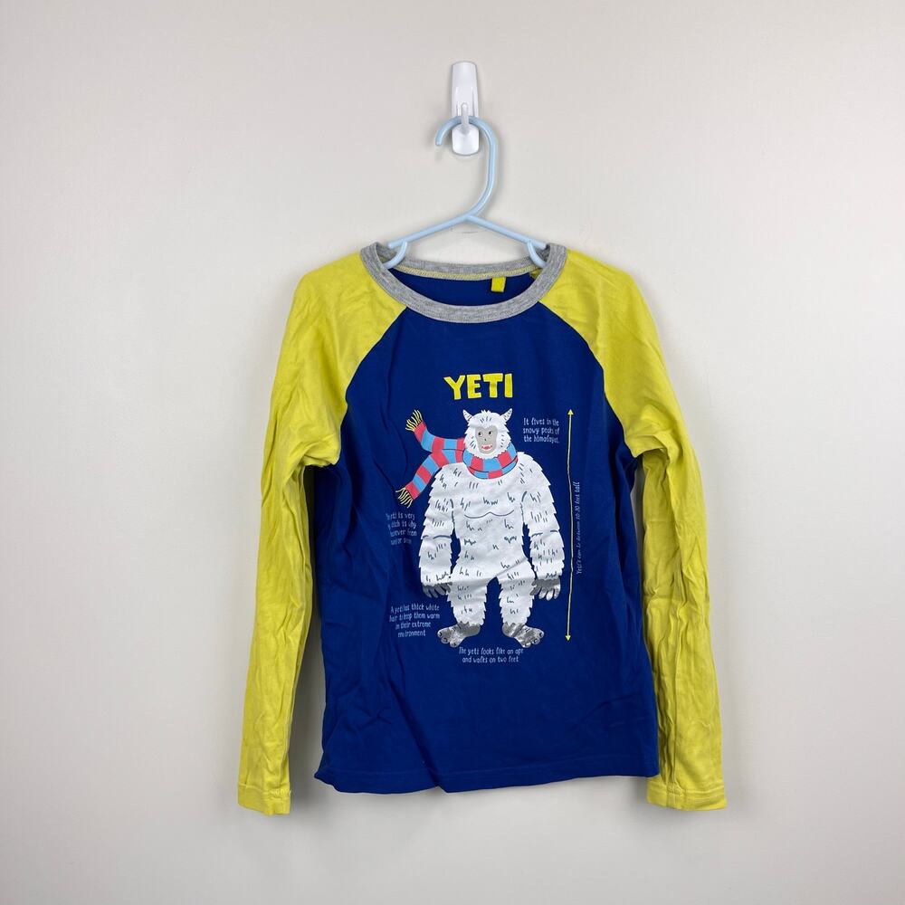 Mini Boden Graphic Educational T-shirt Dark Cobalt Gooseberry Yellow 8-9
